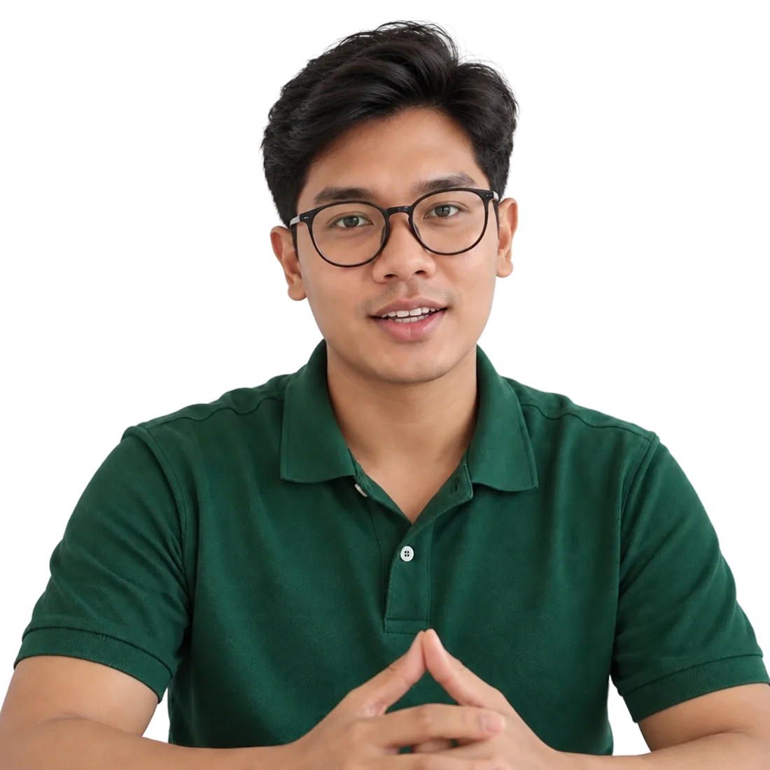 A candidate answering an interview question by voice